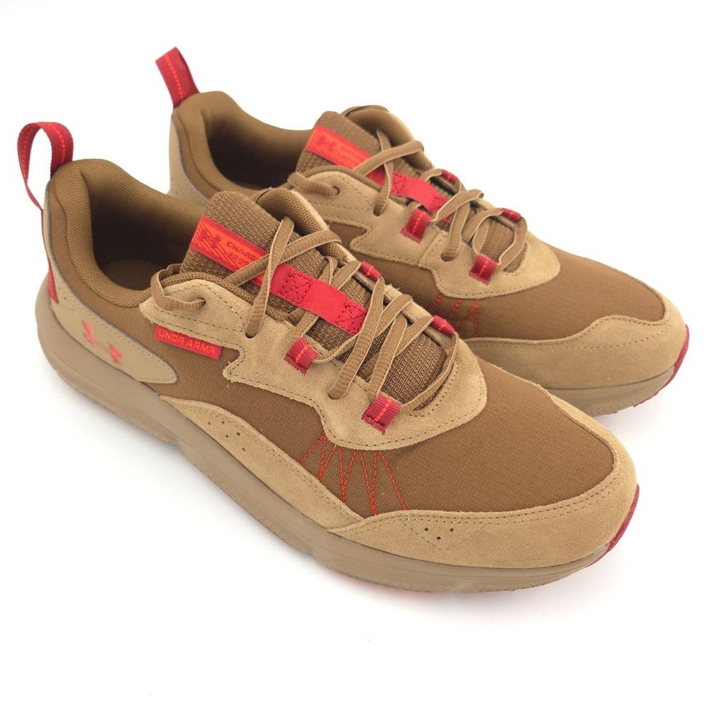 Under Armour Charged Verssert Sneakers Men 12.5 Tan Red Running Comfort Shoe NEW
